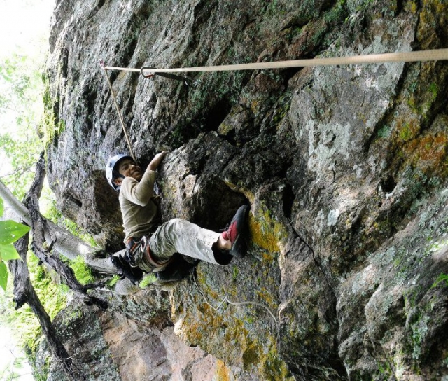 Escalando con cuerda